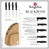 ZESTAW NOŻY BERLINGER HAUS BH-2760 BLACK ROSE W BLOKU BAMBUSOWYM